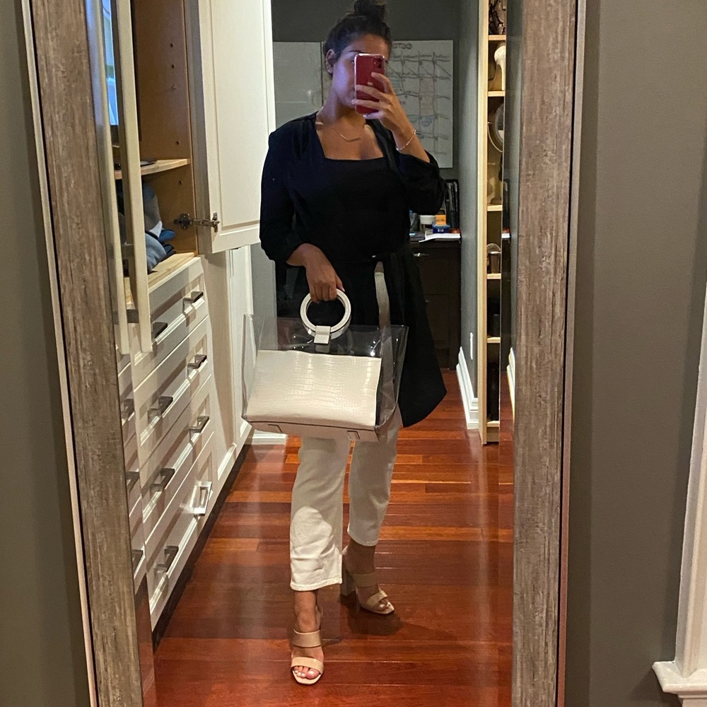 Vince Camuto white clear handbag